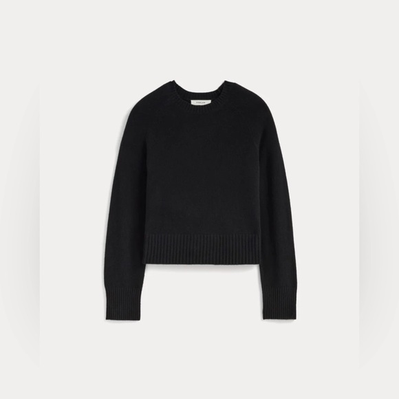 EVERLANE The Boxy Crew In Cashmere In Black - Picture 2 of 5